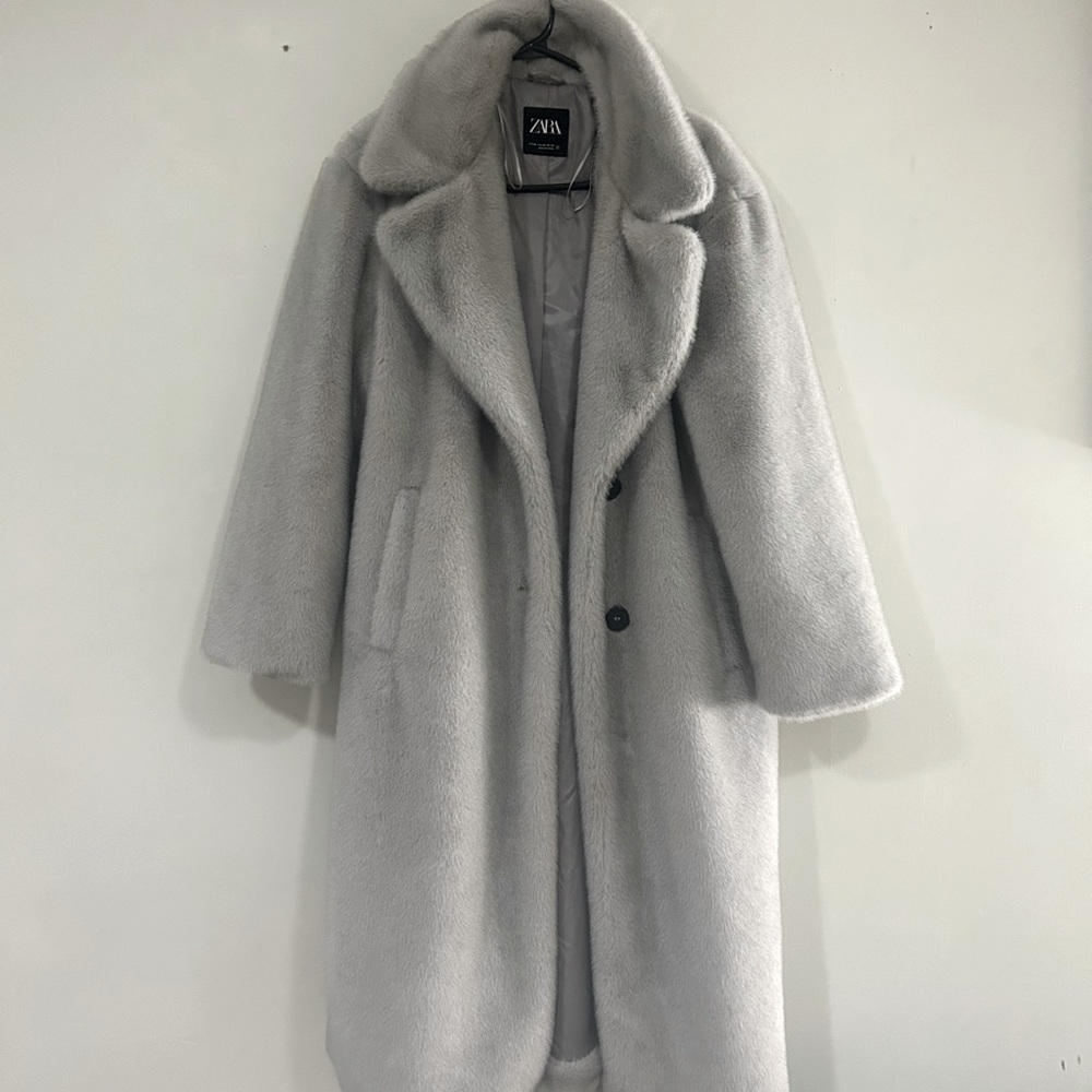Grey Faux Fur Jacket